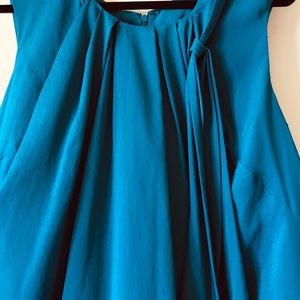 Suzi Chin for Maggy Boutique Turquoise Silk Dress
